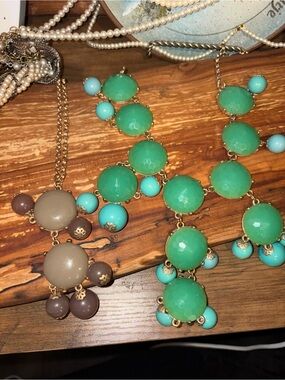 JC Crew Green and Turquoise Statement Necklace Set - Women Jewelry